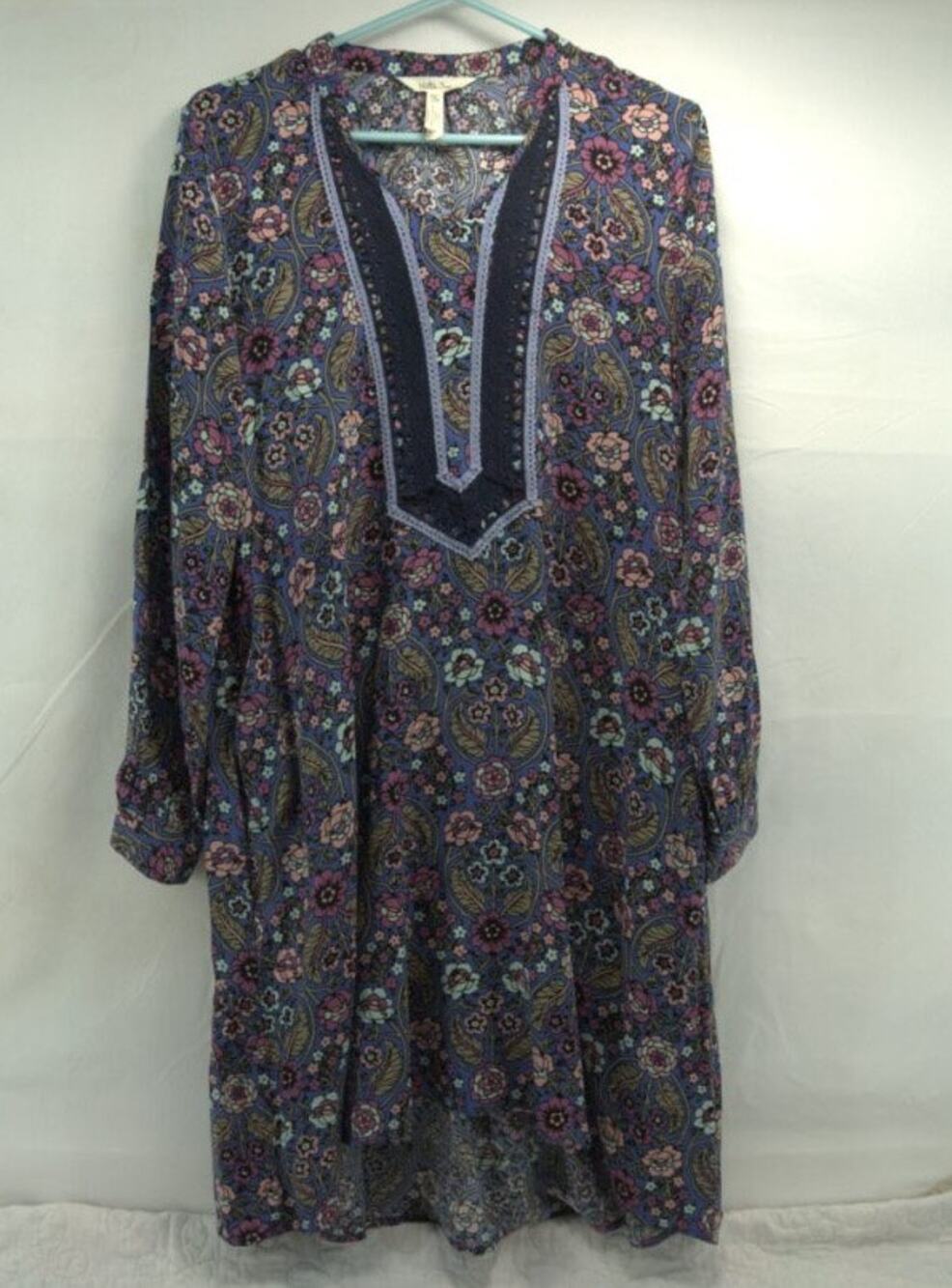 Matilda, Jane women’s medium high, low floral boho V-neck dress